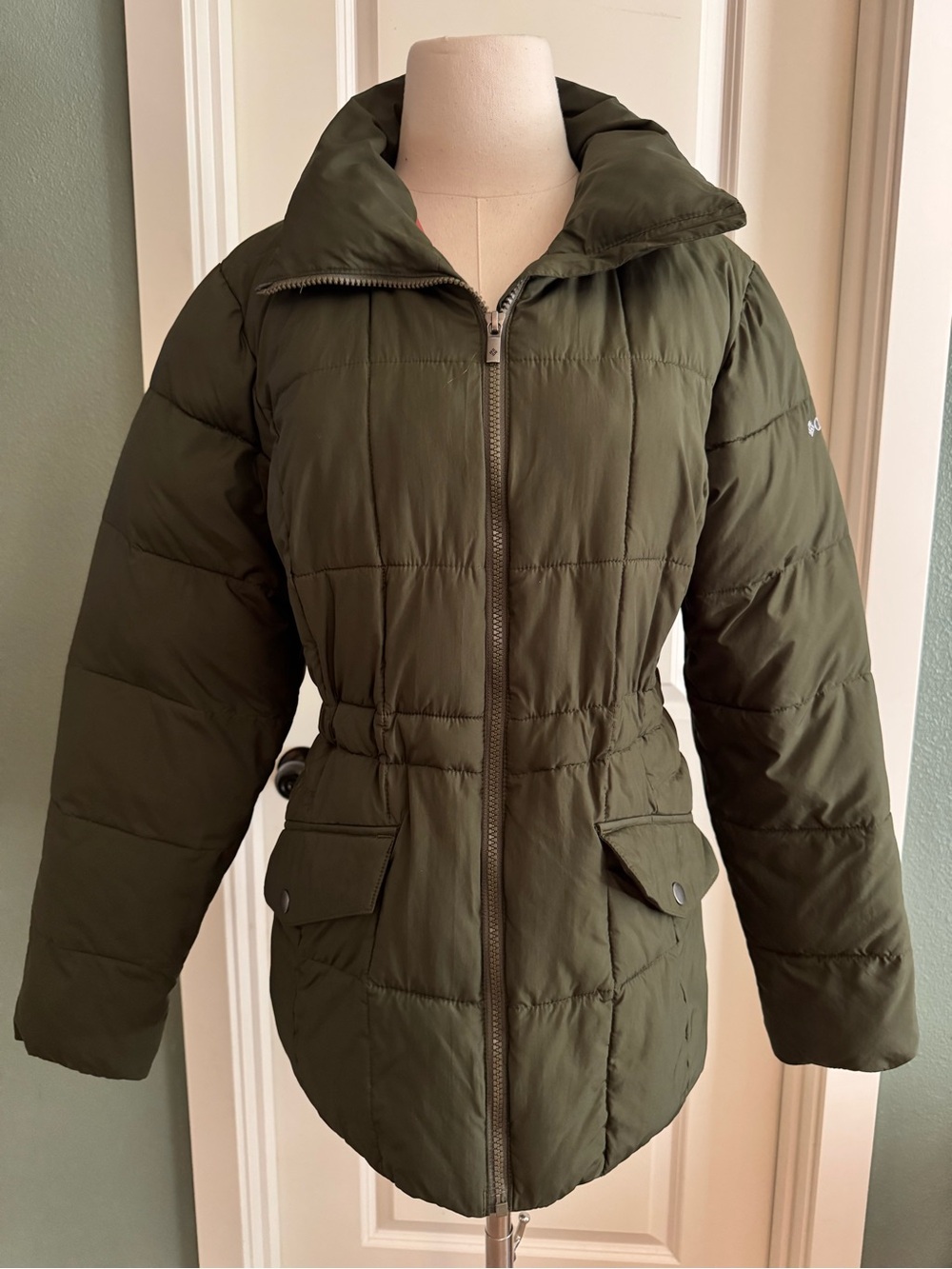 Columbia Olive Green Puffer Weather Jacket - Women's